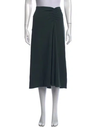 Pre-owned Vince Pleated Accents Midi Length Skirt In Green
