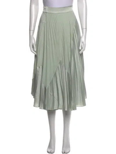 Pre-owned Vince Pleated Accents Midi Length Skirt In Green