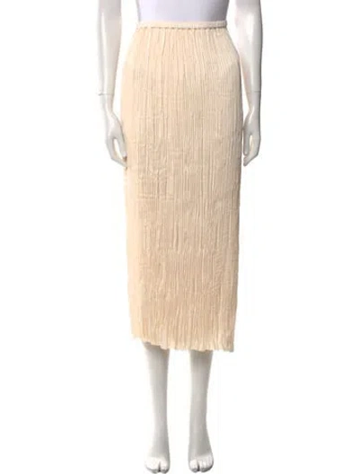 Pre-owned Vince Pleated Accents Midi Length Skirt W/ Tags In Neutral