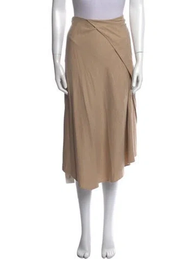 Pre-owned Vince Pleated Accents Midi Length Skirt W/ Tags In Neutral