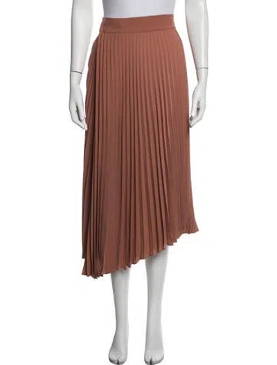 Pre-owned Vince Pleated Accents Midi Length Skirt W/ Tags In Orange