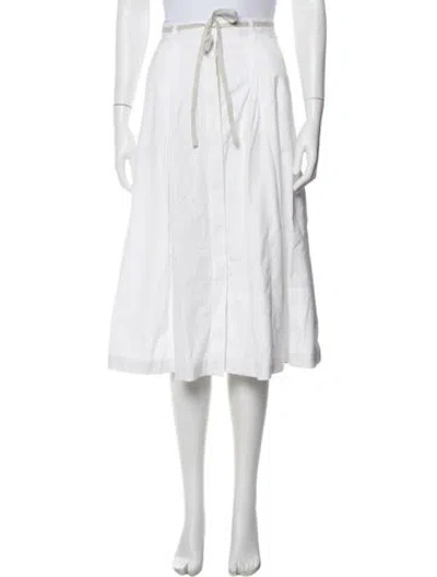 Pre-owned Vince Pleated Accents Midi Length Skirt In White