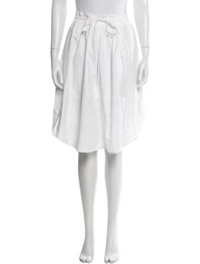 Pre-owned Vince Pleated Accents Midi Length Skirt In White