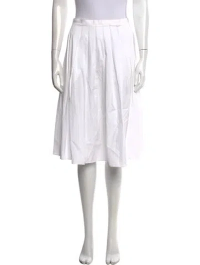 Pre-owned Vince Pleated Accents Midi Length Skirt In White
