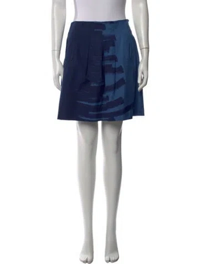 Pre-owned Vince Pleated Accents Mini Skirt In Blue