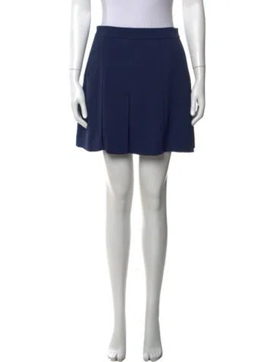 Pre-owned Vince Pleated Accents Mini Skirt In Blue