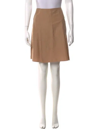 Pre-owned Vince Pleated Accents Mini Skirt In Brown