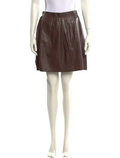 Pre-owned Vince Pleated Accents Mini Skirt In Brown
