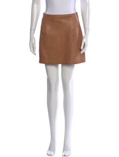 Pre-owned Vince Pleated Accents Mini Skirt In Brown