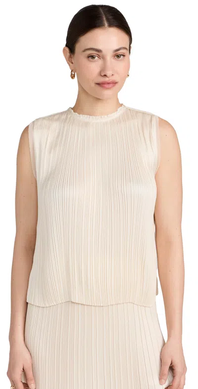 VINCE PLEATED CREW NECK SHELL TOP BELL