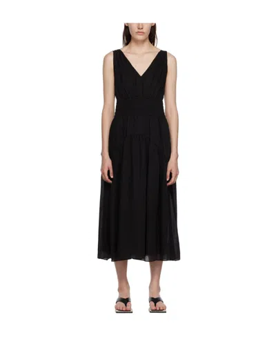 Vince Pleated Dress In Black