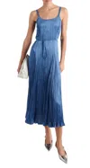 Vince Relaxed Crushed Slip Dress In Blue