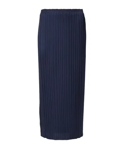 Vince Pleated Midi Skirt In Blue