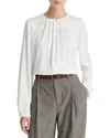Vince Pleated Neck Blouse In White