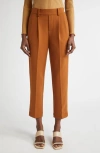 Vince Pleated Pull-on Tapered Leg Pants In Orange