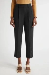 Vince Pleated Pull-on Tapered Leg Pants In Black