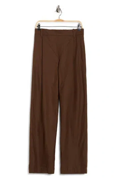 Vince Pleated Pull-on Pants In Brown