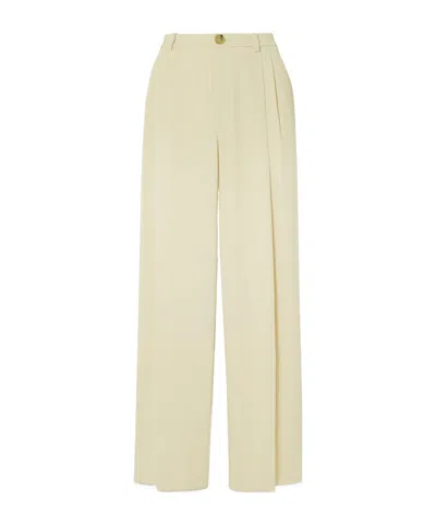 Vince Pleated Recycledcrepe Wideleg Trousers In White