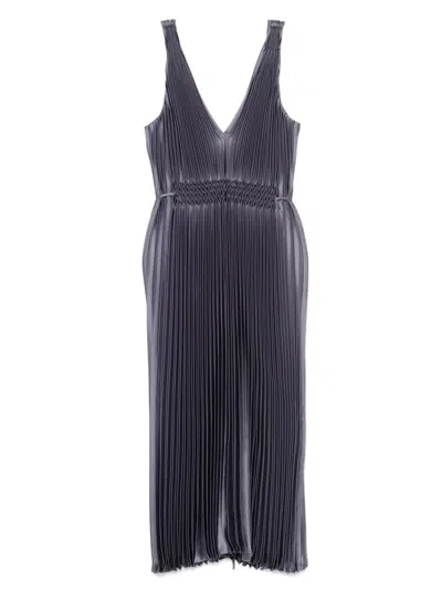 Vince Pleated Satin Midi Dress