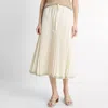 Vince Pleated Satin Tiered Skirt In Bona In Neutral