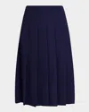 Vince Pleated Skirt In Blue