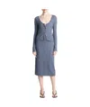 Vince Smocked Cotton Blend Midi Skirt In Blue