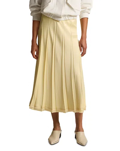 Vince Pleated Skirt In Yellow