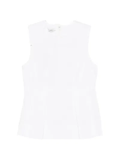Vince Pleated Sleeveless Top In Neutral
