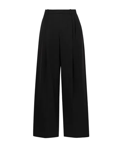 Vince Pleated Straight-leg Casual Pants In Black