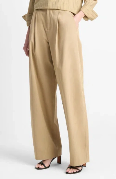 VINCE VINCE PLEATED STRETCH COTTON PANTS