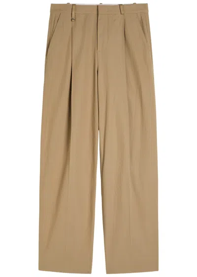 VINCE VINCE PLEATED STRETCH-COTTON TROUSERS