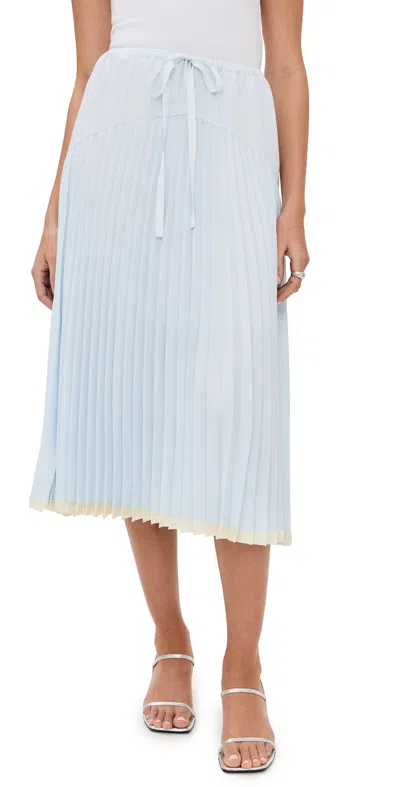 VINCE PLEATED TIERED SKIRT SKY MIST