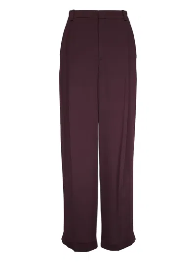 Vince Pleated Trousers In Burgundy