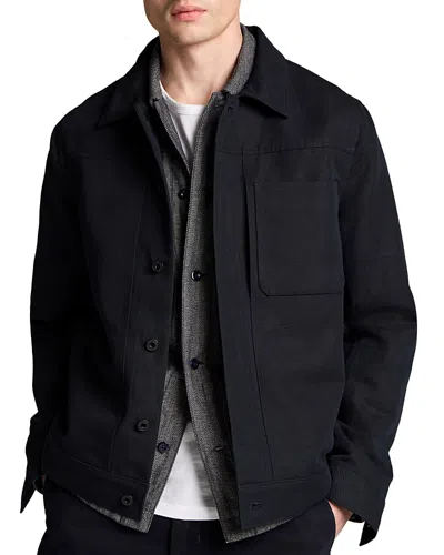 Vince Pleated Trucker Jacket In Black