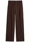 Vince Womens Mocha Pleated Wide-leg Stretch-woven Trousers In Brown