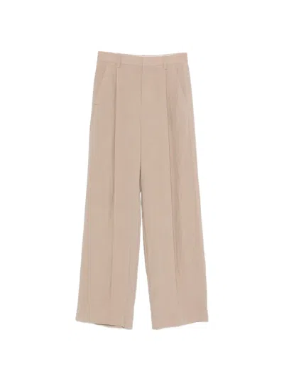 Vince Pleated Wide-leg Trousers In Neutral