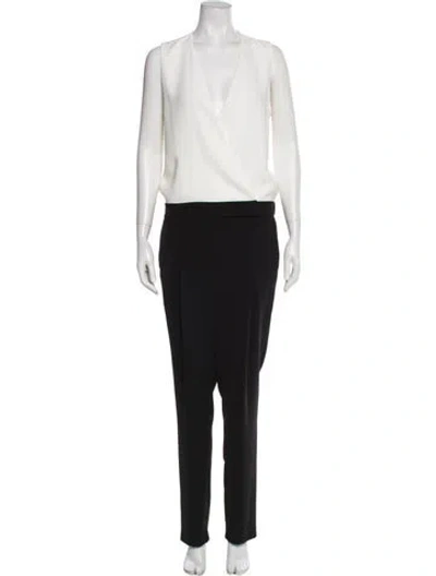 Pre-owned Vince Plunge Neckline Jumpsuit In Black