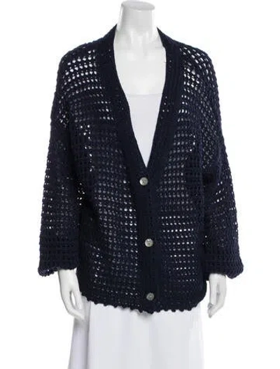 Pre-owned Vince Plunge Neckline Sweater W/ Tags In Blue