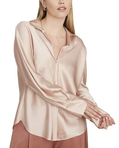 Vince Plus Bias Silk Blouse In Light Rosa