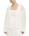 Vince - Crochet Cardigan In Optic White - Atterley In White