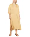Vince Plus Crushed Band Collar Dress In Beige