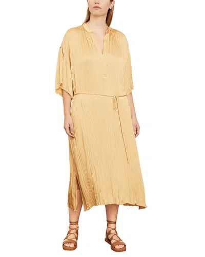 Vince Plus Crushed Band Collar Dress In Wheat