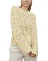 Vince Lace Patchwork Cotton Pullover In Yellow