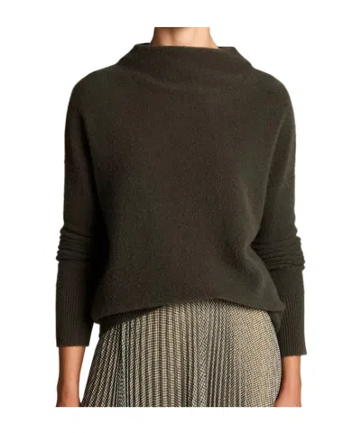 Vince Plush Cashmere Funnel-neck Sweater In Green