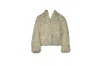 Vince Plush Jacket In Cream Faux Fur In White