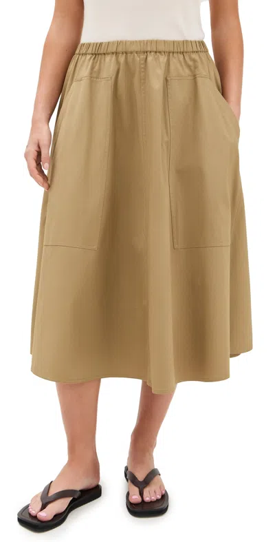 Vince Pocket Full Skirt Dk Barley In Brown