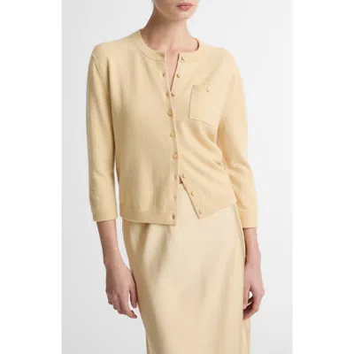 Vince Womens Chamomile Pocket Brushed Wool-blend Cardigan In Neutral