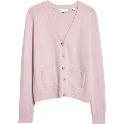 Vince Pocket Wool Blend Cardigan In Pink