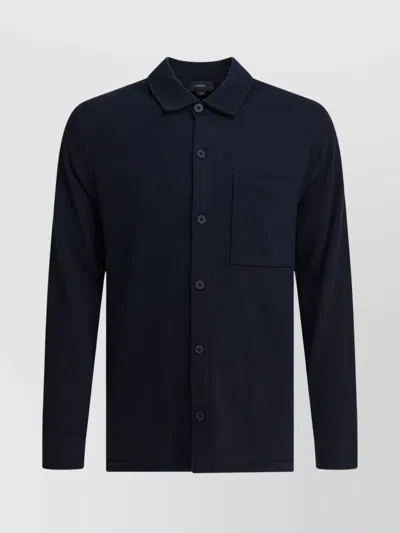 Vince Pocketed Long Sleeve Shirt In Blue