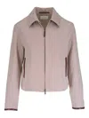 Vince Point-collar Jacket In Pink